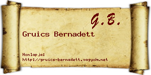 Gruics Bernadett névjegykártya